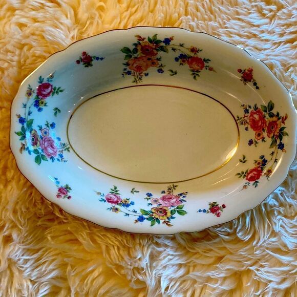 Thomas ivory oval bowl pattern is Bavaria, 10 1/2” 7 3/4 “ wide - Picture 1 of 5